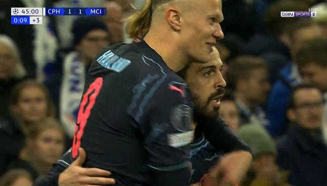 هدف مانشستر سيتي الثاني في مرمي كوبنهاجن بدوري ابطال اوروبا