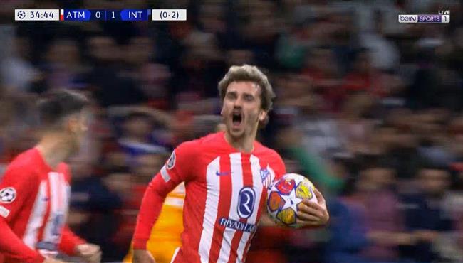 هدف جريزمان في مرمي انتر ميلان بدوري ابطال اوروبا