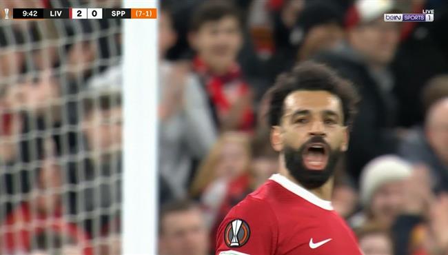 ملخص لمسات محمد صلاح في مباراة ليفربول وسبارتا براج هدف وهاتريك اسيست