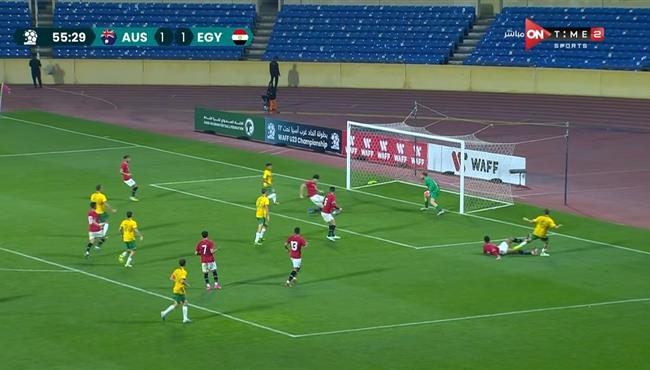 عمر فايد ينقذ مرمي مصر من هدف محقق لاستراليا بكاس غرب اسيا تحت 23 عام