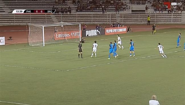 هدف العراق الاول في مرمي الفلبين بتصفيات كأس العالم