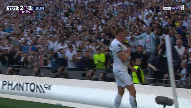 هدف توتنهام الثاني في مرمي بيرنلي بالدوري الانجليزي