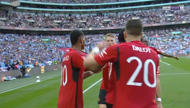 هدف مانشستر يونايتد الثاني في مرمي مانشستر سيتي نهائي كاس الاتحاد الانجليزي
