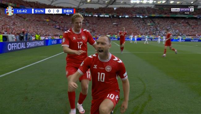 اهداف مباراة الدنمارك وسلوفينيا 1 1 يورو 2024