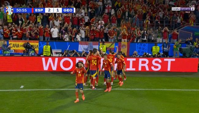هدف اسبانيا الثاني في مرمي جورجيا فابيان رويز