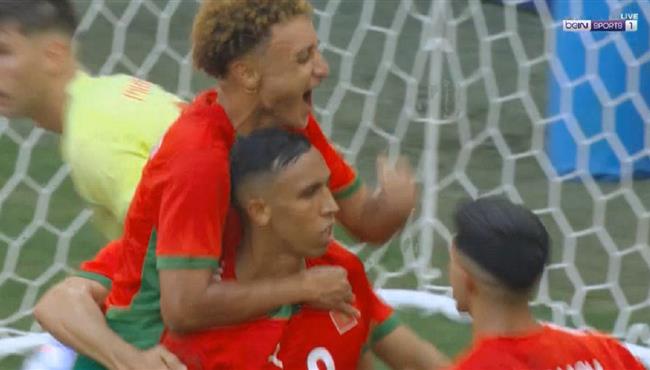 هدف المغرب الاول في مرمي اسبانيا باولمبياد باريس سفيان رحيمي