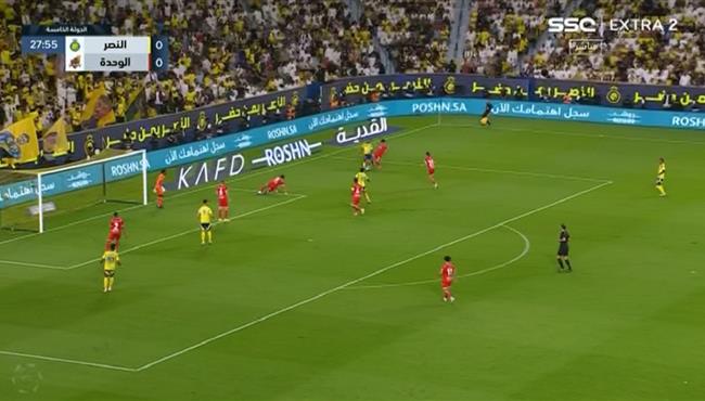 لاعبو النصر يطالبون بركلة جزاء امام الوحدة بالدوري السعودي