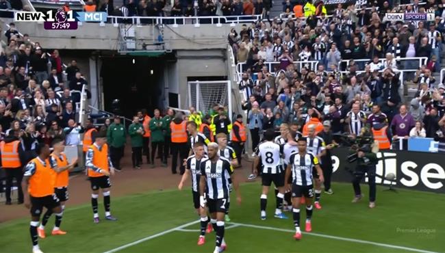 هدف تعادل نيوكاسل مع مانشستر سيتي 1 1 بالدوري الانجليزي