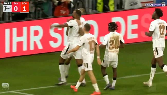 هدف باير ليفركوزن الاول في مرمي بايرن ميونخ بالدوري الالماني