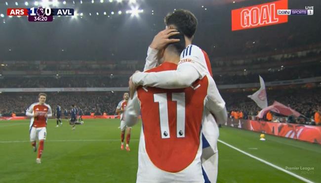 اهداف مباراة ارسنال واستون فيلا 2 2 الدوري الانجليزي