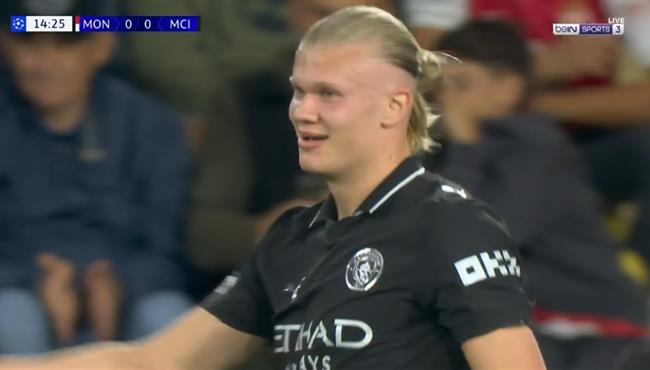 هدف هالاند الاول الرائع في مرمي موناكو بدوري ابطال اوروبا