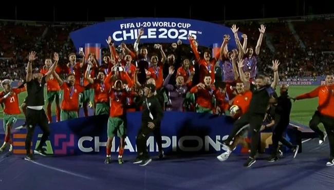 مراسم تتويج المغرب بطلا لـ كاس العالم للشباب