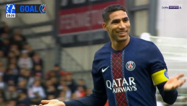هدف اشرف حكيمي الثاني في مرمي بريست بالدوري الفرنسي