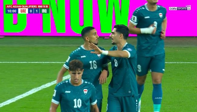 هدف العراق الاول في مرمي الامارات بتصفيات كأس العالم