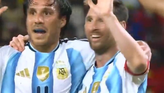 هدف ميسي في مرمي انجولا مباراة ودية