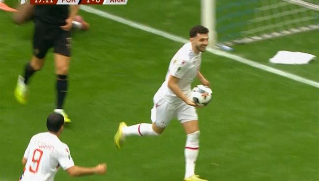 هدف تعادل ارمينيا مع البرتغال 1 1 تصفيات كأس العالم