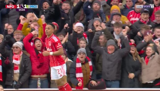 هدف تعادل نوتينجهام فورست مع مانشستر سيتي بالدوري الانجليزي