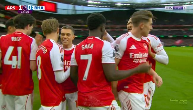 اهداف مباراة ارسنال وبرايتون 2 1 الدوري الانجليزي