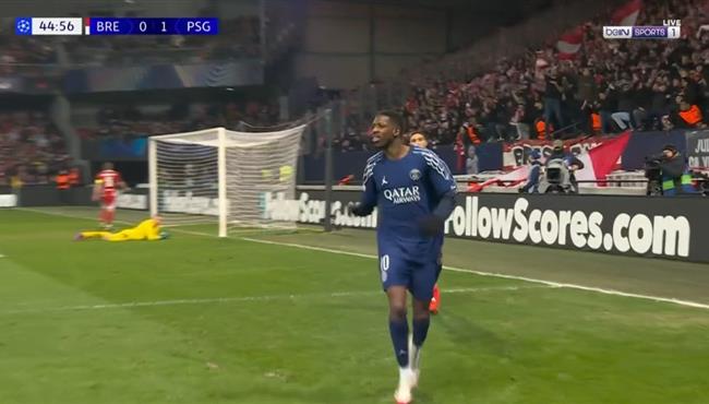 هدف عثمان ديمبلي الاول في مرمي بريست بدوري ابطال اوروبا