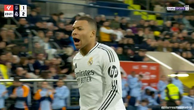 هدف مبابي الثاني في مرمي فياريال بالدوري الاسباني