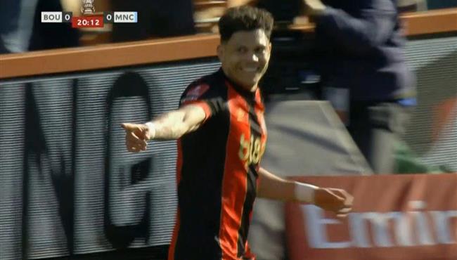هدف بورنموث الاول في مرمي مانشستر سيتي بكأس الاتحاد الانجليزي