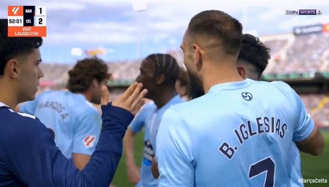 هدف سيلتا فيجو الثاني في مرمي برشلونة بالدوري الاسباني