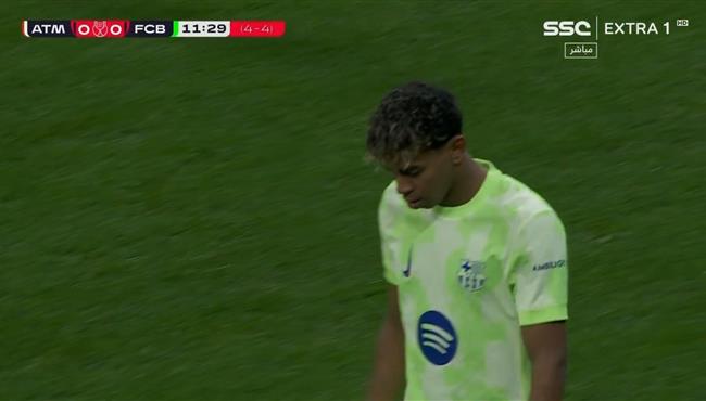 لامين يامال كاد ان يسجل هدف رائع لبرشلونة امام اتلتيكو مدريد
