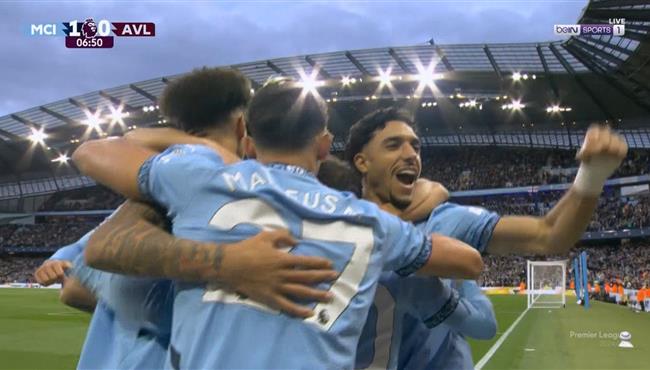 اهداف مباراة مانشستر سيتي واستون فيلا 2 1 الدوري الانجليزي