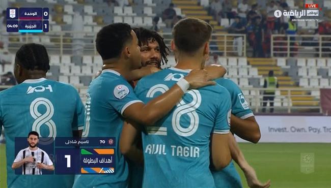 اهداف مباراة الجزيرة والوحدة 2 2 الدوري الاماراتي