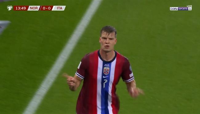 هدف النرويج الاول في مرمي ايطاليا بتصفيات كأس العالم