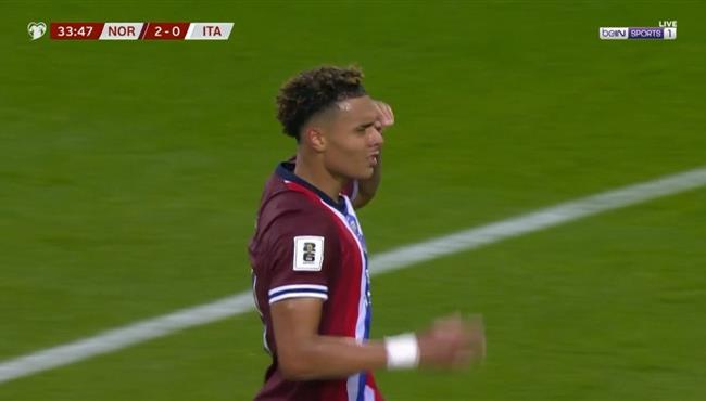 هدف النرويج الثاني الرائع في مرمي ايطاليا بتصفيات كأس العالم