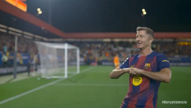 هدف ليفاندوفسكي الاول في مرمي فالنسيا بالدوري الاسباني