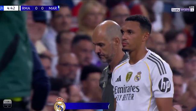 اصابة ارنولد ووخروجه في مباراة ريال مدريد ومارسيليا بدوري ابطال اوروبا