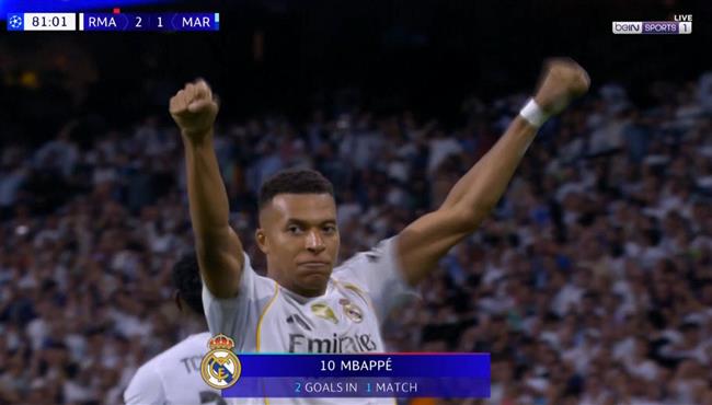 هدف مبابي الثاني في مرمي مارسيليا بدوري ابطال اوروبا