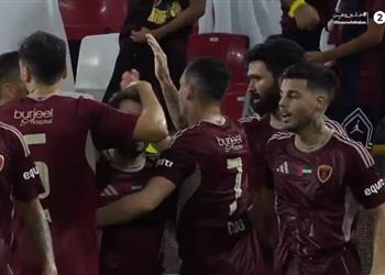 فيديو إبراهيم عادل يشارك في خسارة الجزيرة أمام الوحدة والنني يخرج مصاب ا