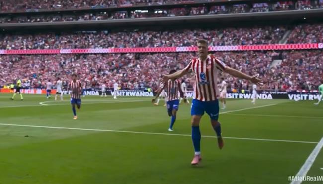 هدف تعادل اتلتيكو مدريد مع ريال مدريد 2 2 الدوري الاسباني