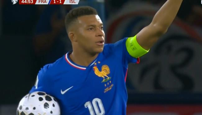 هدف مبابي في مرمي ايسلندا بتصفيات كاس العالم