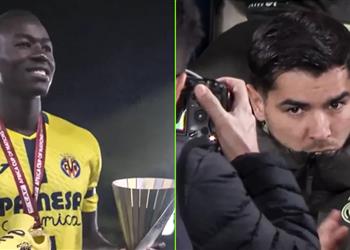 فيديو لحظة سينمائية تكريم بابي جاي بعد تتويجه بكأس أمم إفريقيا والكاميرا تلاحق إبراهيم دياز