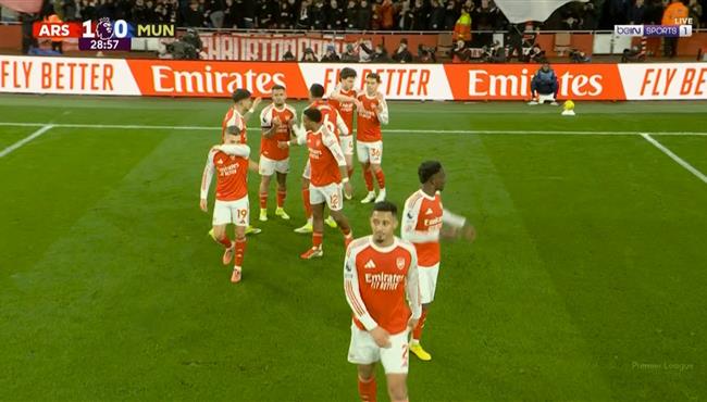 هدف ارسنال الاول في مرمي مانشستر يونايتد بالدوري الانجليزي