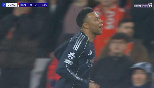 هدف مبابي الاول في مرمي بنفيكا بدوري ابطال اوروبا