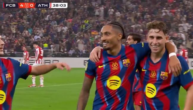 هدف رافينيا الاول الرائع في مرمي اتلتيك بلباو بكأس السوبر الاسباني