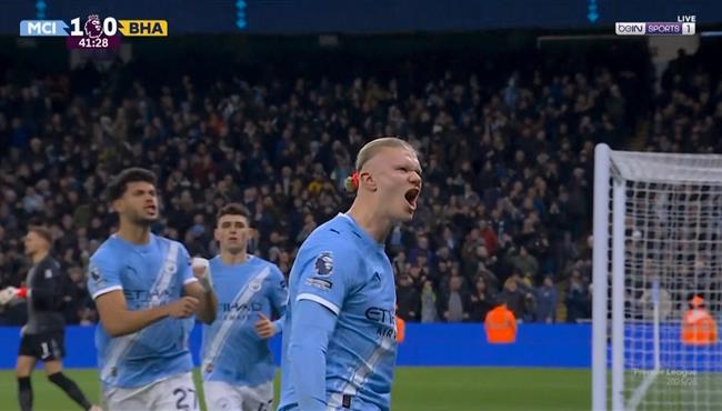 اهداف مباراة مانشستر سيتي وبرايتون 1 1 الدوري الانجليزي