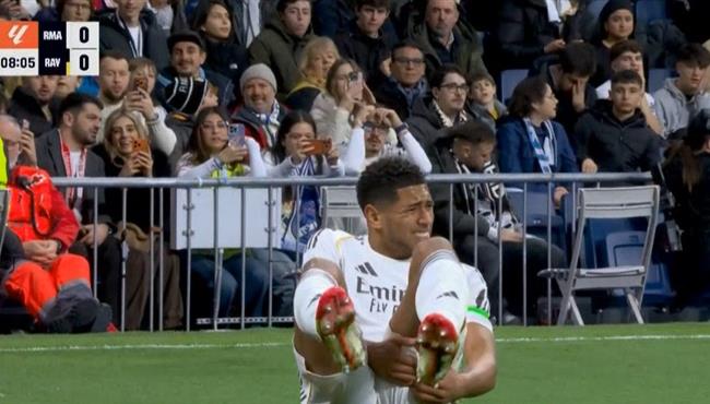 اصابة بيلينجهام في مباراة ريال مدريد ورايو فاليكانو بالدوري الاسباني