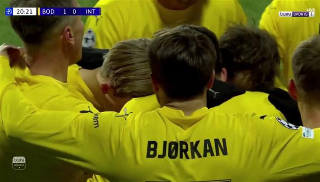 هدف بودو جليمت الاول في مرمي انتر ميلان بدوري ابطال اوروبا