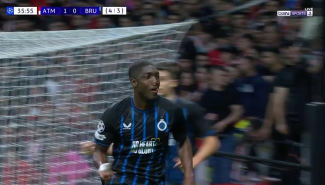 هدف تعادل كلوب بروج مع اتلتيكو مدريد بدوري ابطال اوروبا