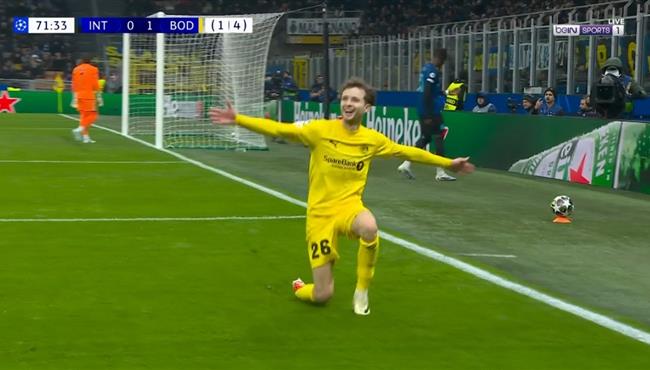 هدف بودو جليمت الثاني في مرمي انتر ميلان بدوري ابطال اوروبا