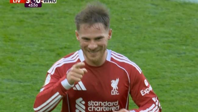 هدف ماك اليستر في مرمي وست هام بالدوري الانجليزي