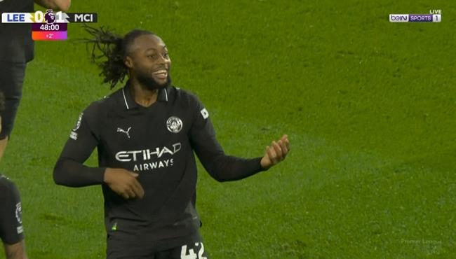 هدف مانشستر سيتي الاول في مرمي ليدز يونايتد بالدوري الانجليزي