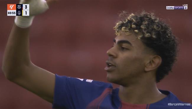 هاتريك لامين يامال في مباراة برشلونة وفياريال بالدوري الاسباني