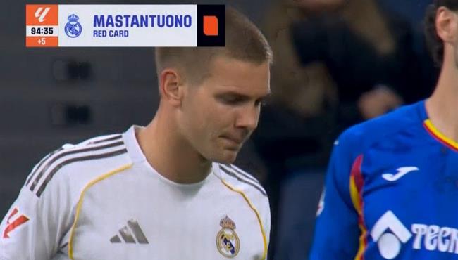 طرد فرانكو ماستانتونو في مباراة ريال مدريد وخيتافي بالدوري الاسباني